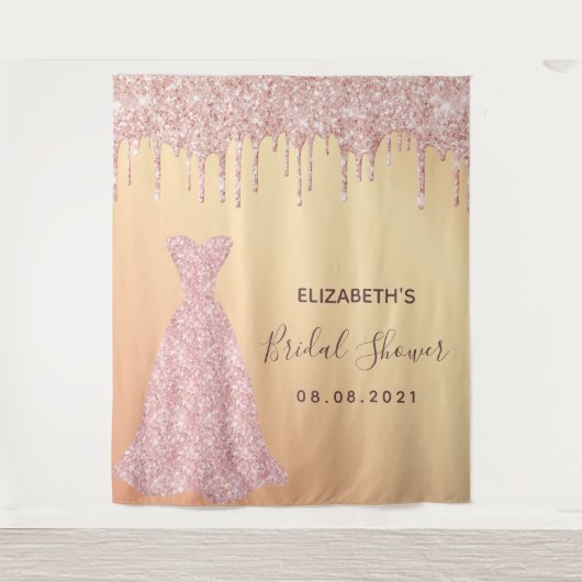 Tenture rose gold glitter drips glamour de mariage (Devant)