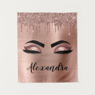 Tenture Rose Gold Glitter Sparkle Eyelashes Monogram