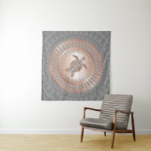 Tenture Rose Gold Gris Tortue Et Mandala (En situation)