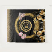 Tenture Rose Gold High Heels Black Balloons 50e anniversai (Devant (Horizontal))