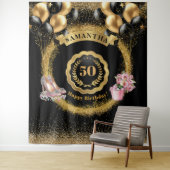 Tenture Rose Gold High Heels Black Balloons 50e anniversai (En situation)