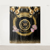 Tenture Rose Gold High Heels Black Balloons 50e anniversai (Devant)