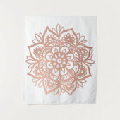 Tenture Rose Gold Mandala Art Pink Flower (Devant)
