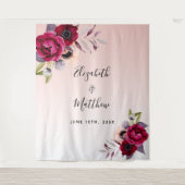 Tenture Rose gold mariage floral blush burgundy (Devant)