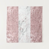 Tenture Rose Gold Modern Glam Marbre & Parties scintillant (Devant (Horizontal))