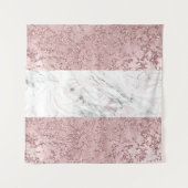 Tenture Rose Gold Modern Glam Marbre & Parties scintillant (Devant)