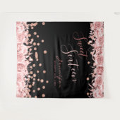 Tenture Rose Gold Noir Douce 16 Paillettes Confettis Flora (Devant (Horizontal))