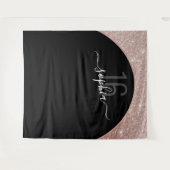 Tenture Rose Gold Pailleté Arc Personnalisé pour 16e Anniv (Devant (Horizontal))