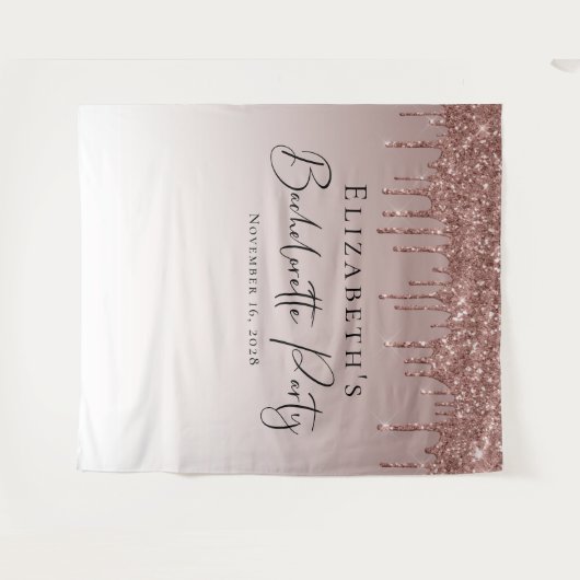 Tenture Rose Gold Pailleté Personnalisé Enterrement de Vie (Devant (Horizontal))