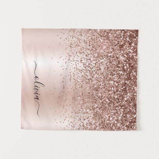 Tenture Rose Gold - Parties scintillant rose pâle Nom du m (Devant (Horizontal))