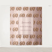 Tenture rose gold rose 60 ans luxueux monogramme (Devant)