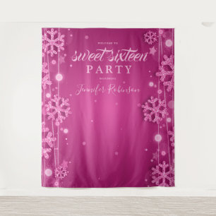 Tenture Rose Gold & Rose Foncé Toile de Fond Hiver Douze A