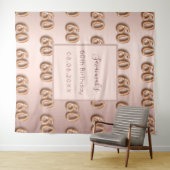Tenture rose gold rose monogramme luxueux 60e anniversaire (En situation (horizontale))