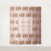 Tenture rose gold rose monogramme luxueux 60e anniversaire (Devant)