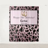 Tenture Rose Gold Vache Taches & Cheval à Fer Anniversaire (Devant)