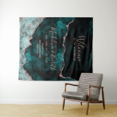 Tenture Rose Gold Vert Sarcelle Accueil de Mariage en Marb (En situation (horizontale))