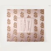 Tenture rose goldée blush pour 40e anniversaire nom (Devant (Horizontal))