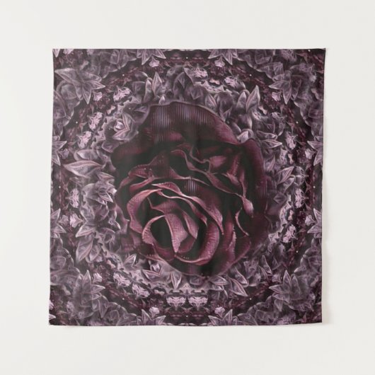 Tenture Rose Mandala (Devant (Horizontal))