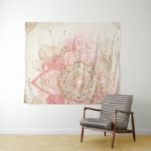 Tenture Rose Marron Crème Mandala Bohème Mode Bohème (En situation (horizontale))