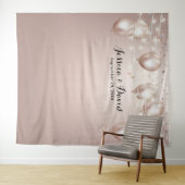 Tenture Rose moderne Balloons Or Streamers Mariage (En situation (horizontale))