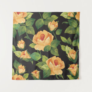 Tenture Rose, motifs floraux sans soudure.