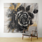 Tenture Rose noir et or (En situation (horizontale))
