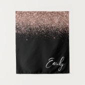 Tenture Rose noir or rose Parties scintillant rose (Devant)