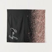 Tenture Rose noir or rose Parties scintillant rose (Devant (Horizontal))