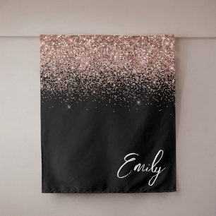 Tenture Rose noir or rose Parties scintillant rose