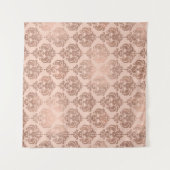 Tenture Rose Or Blush rose moderne Glam Damask (Devant (Horizontal))