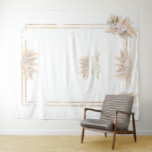 Tenture Rose Orchidée Blanche Pampas Mariage Photobooth (En situation (horizontale))