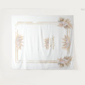 Tenture Rose Orchidée Blanche Pampas Mariage Photobooth (Devant (Horizontal))