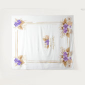 Tenture Rose Orchidée Violette Herbe des Pampas Photobooth (Devant (Horizontal))
