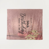 Tenture Rose Parties scintillant or Anniversaire (Devant (Horizontal))