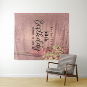 Tenture Rose Parties scintillant or Anniversaire (En situation (horizontale))