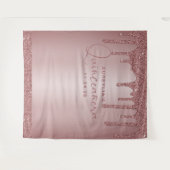 Tenture Rose Parties scintillant or gouttes Quinceanera fo (Devant (Horizontal))