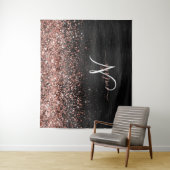 Tenture Rose personnalisé Parties scintillant or noir Étin (En situation)