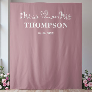 Tenture Rose Poussiéreux Fond Moderne Tendance Mr et Mme