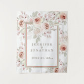 Tenture Rose romantique sur Mariage blanc (Devant)