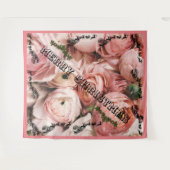 Tenture Rose rose Joyeux Noël (Devant (Horizontal))