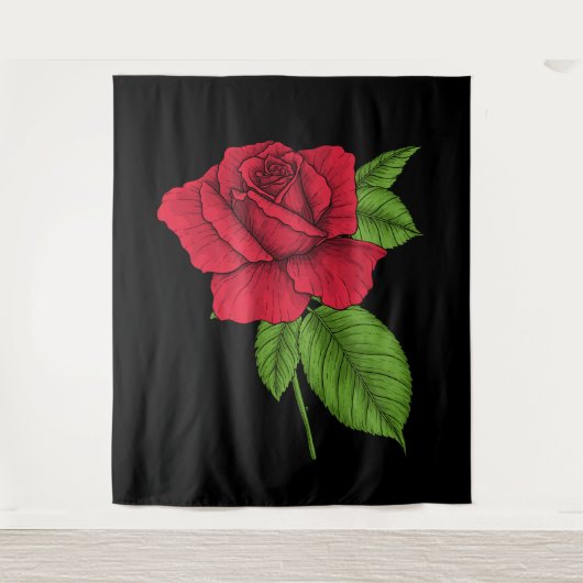 Tenture Rose rouge 2 (Devant)