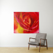 Tenture Rose Rouge et Jaune (En situation (horizontale))