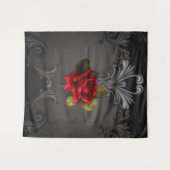 Tenture Rose rouge & Fond élégant gothique noir (Devant (Horizontal))