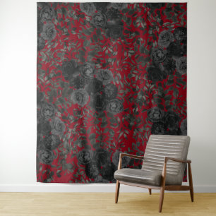 Tenture Rose rouge noir Élégant toile de fond de mariage