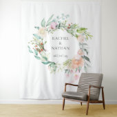 Tenture Rose sauvage Garland Mariage Photo Booth Backdrop (En situation)