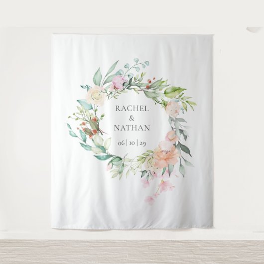 Tenture Rose sauvage Garland Mariage Photo Booth Backdrop (Devant)