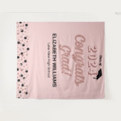 Tenture Rose Script Confetti Félicats Grand Rose fond (Devant (Horizontal))