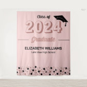 Tenture Rose Script Confetti Grand Parti Pink fond (Devant)