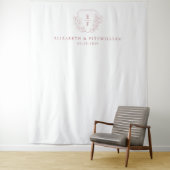 Tenture Rose Simple Romantique Cerisier Blossom Monogram C (En situation)