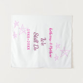 Tenture Rose stars Vow renouvellement anniversaire mariage (Devant (Horizontal))